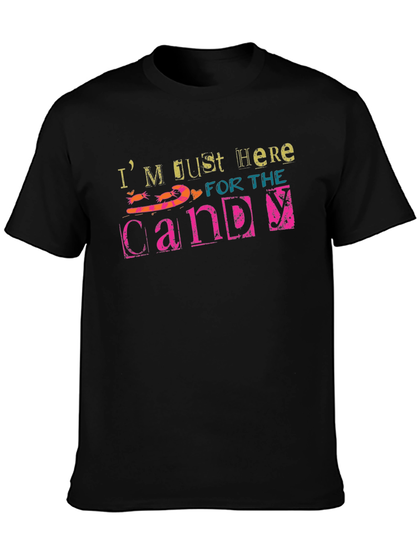 Black Just Here for the Candy Black T-Shirt view 3