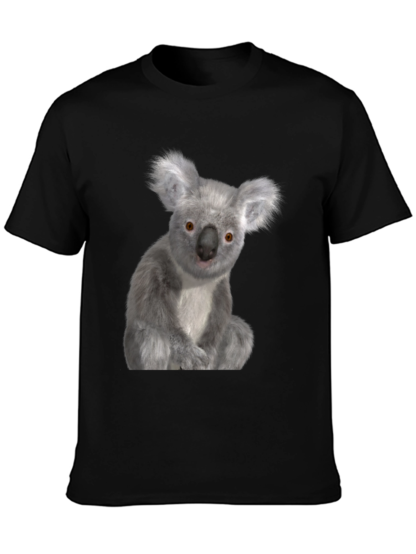 Black Koala Graphic Tee - Black Cotton Comfort view 3