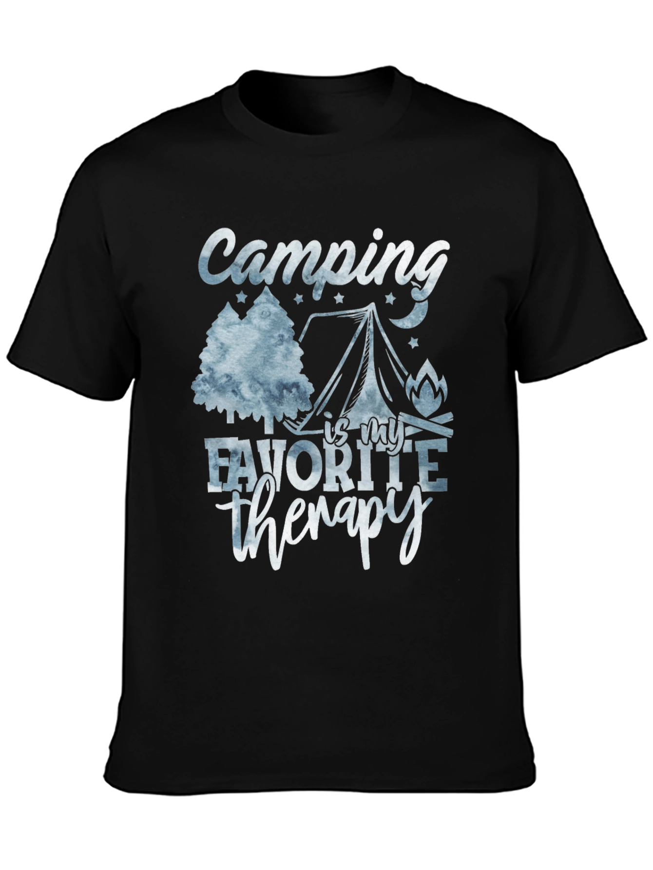 Black Camping Is My Therapy Graphic T-Shirt view 3