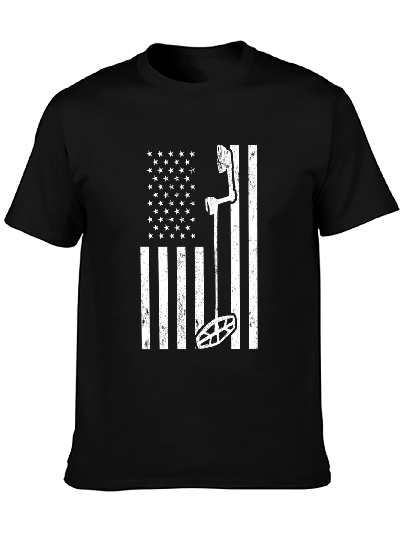Black Metal Detecting Flag Tee view 3