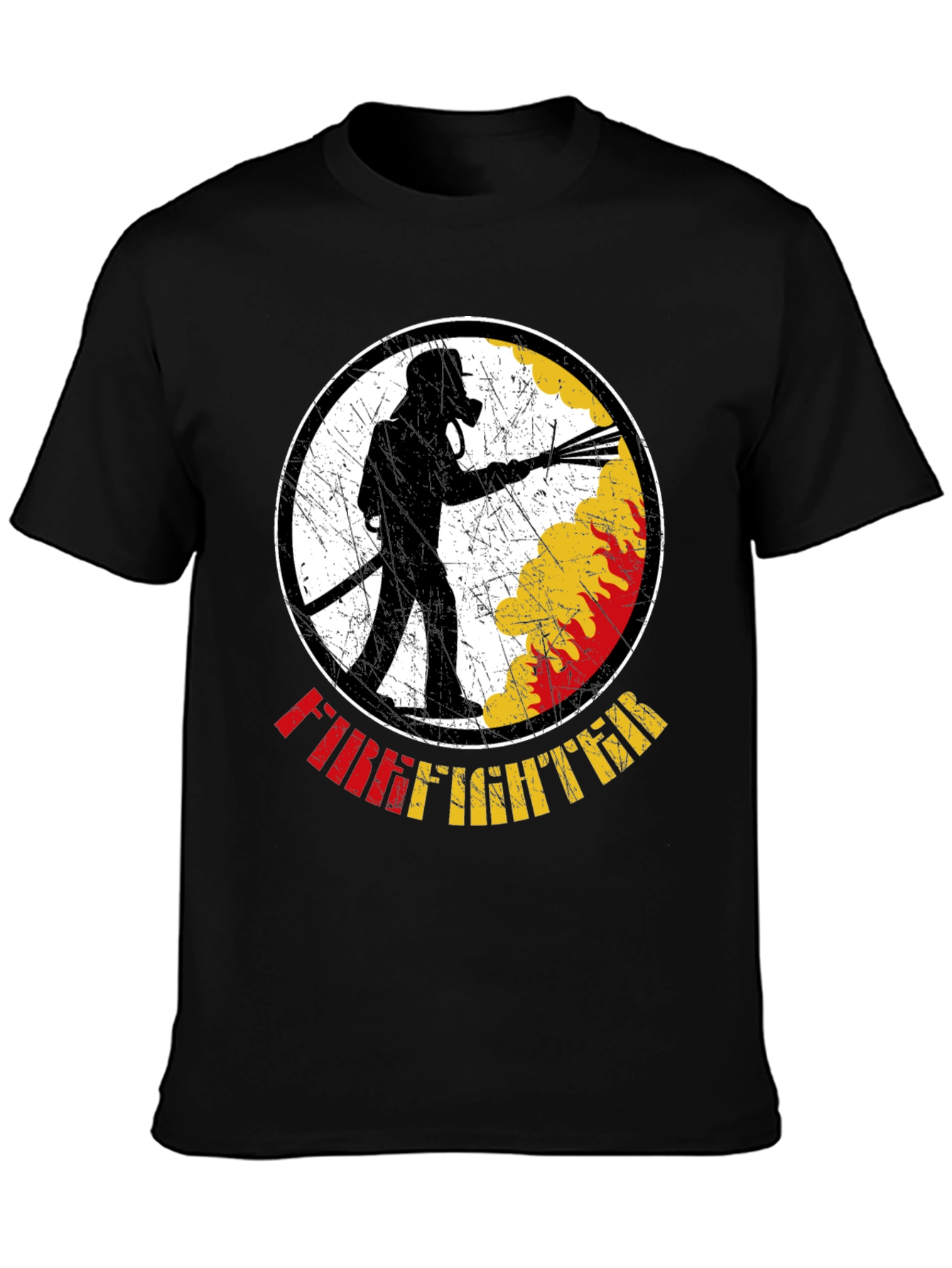 Black Firefighter Graphic T-Shirt - Black view 3