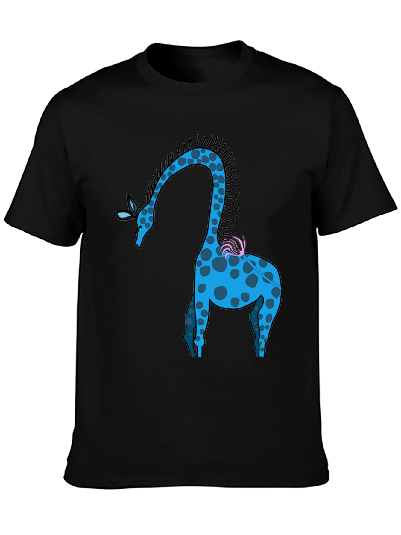 Black Cool Giraffe Graphic Tee - Stylish Casual Wear view 3
