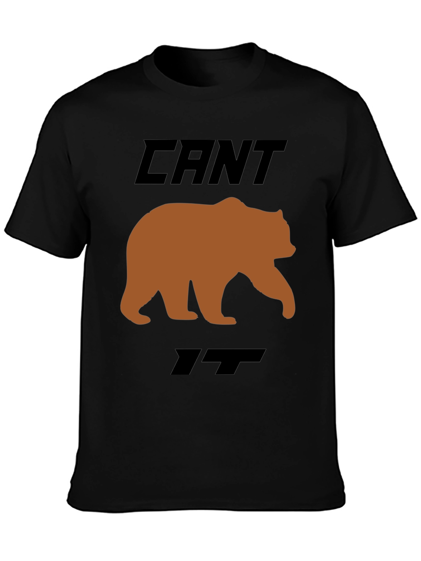 Black Can't Bear It Funny Graphic T-Shirt view 3