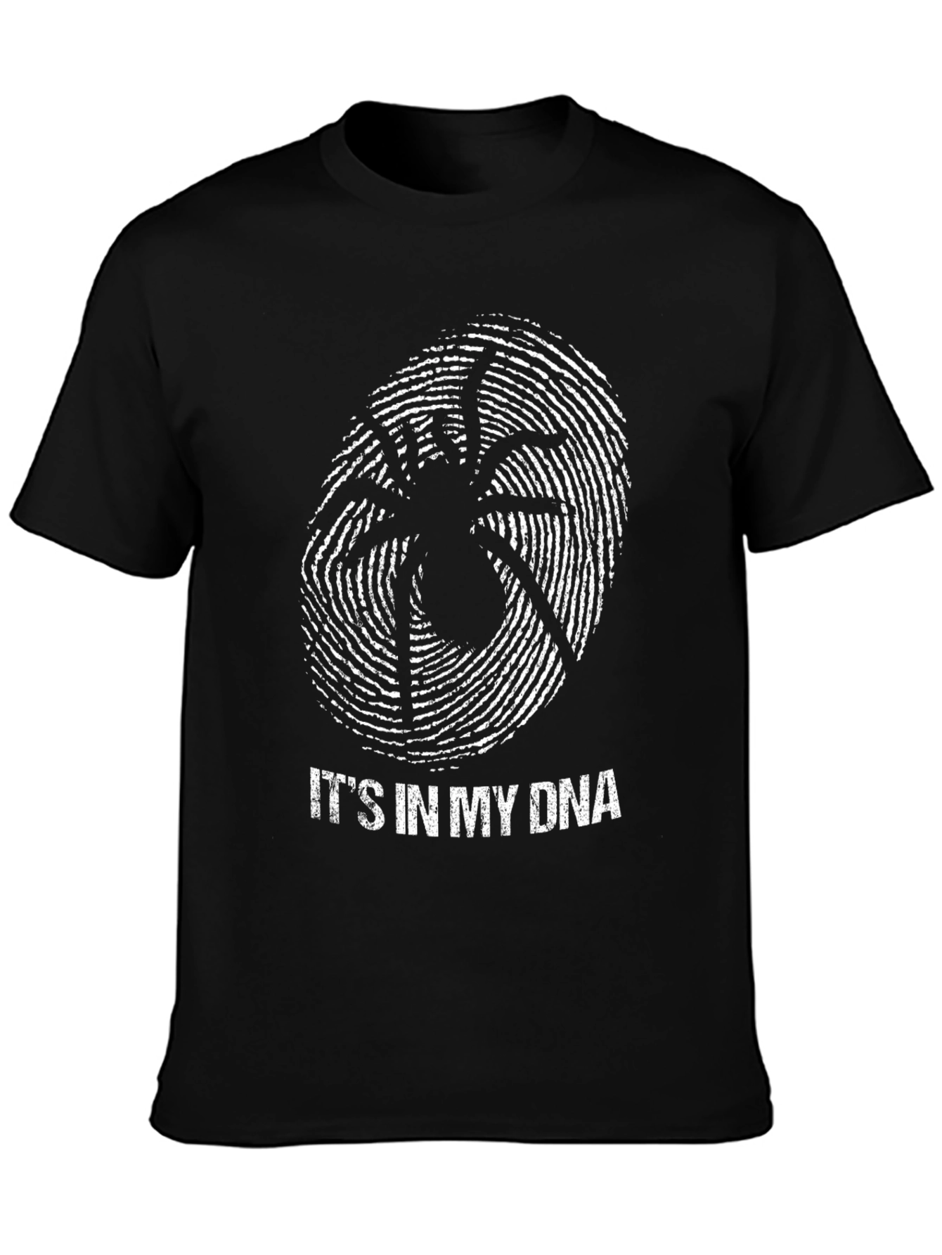 Black Spider DNA Graphic Tee - Black Novelty T-Shirt view 3