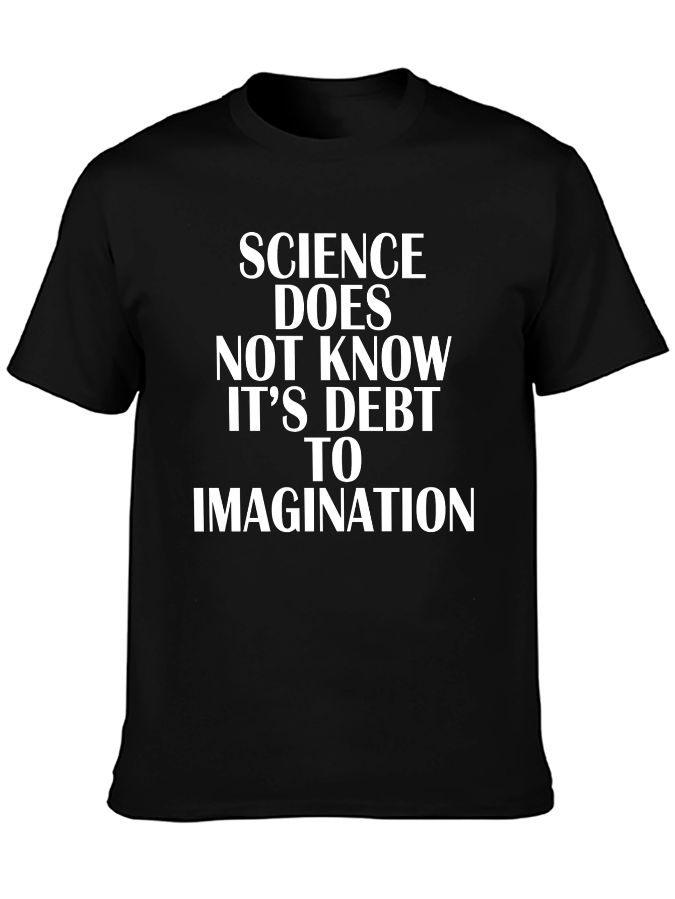 Black Science and Imagination T-Shirt - Unique Design view 3