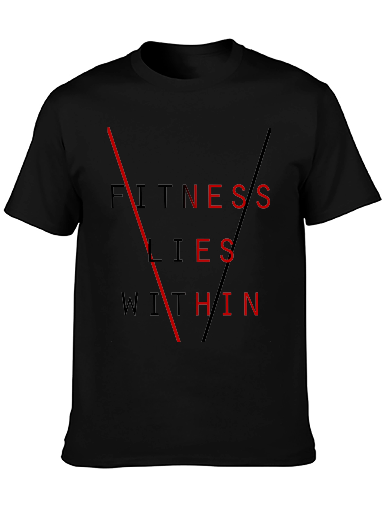 Black Fitness Lies Within Black Graphic Tee view 3