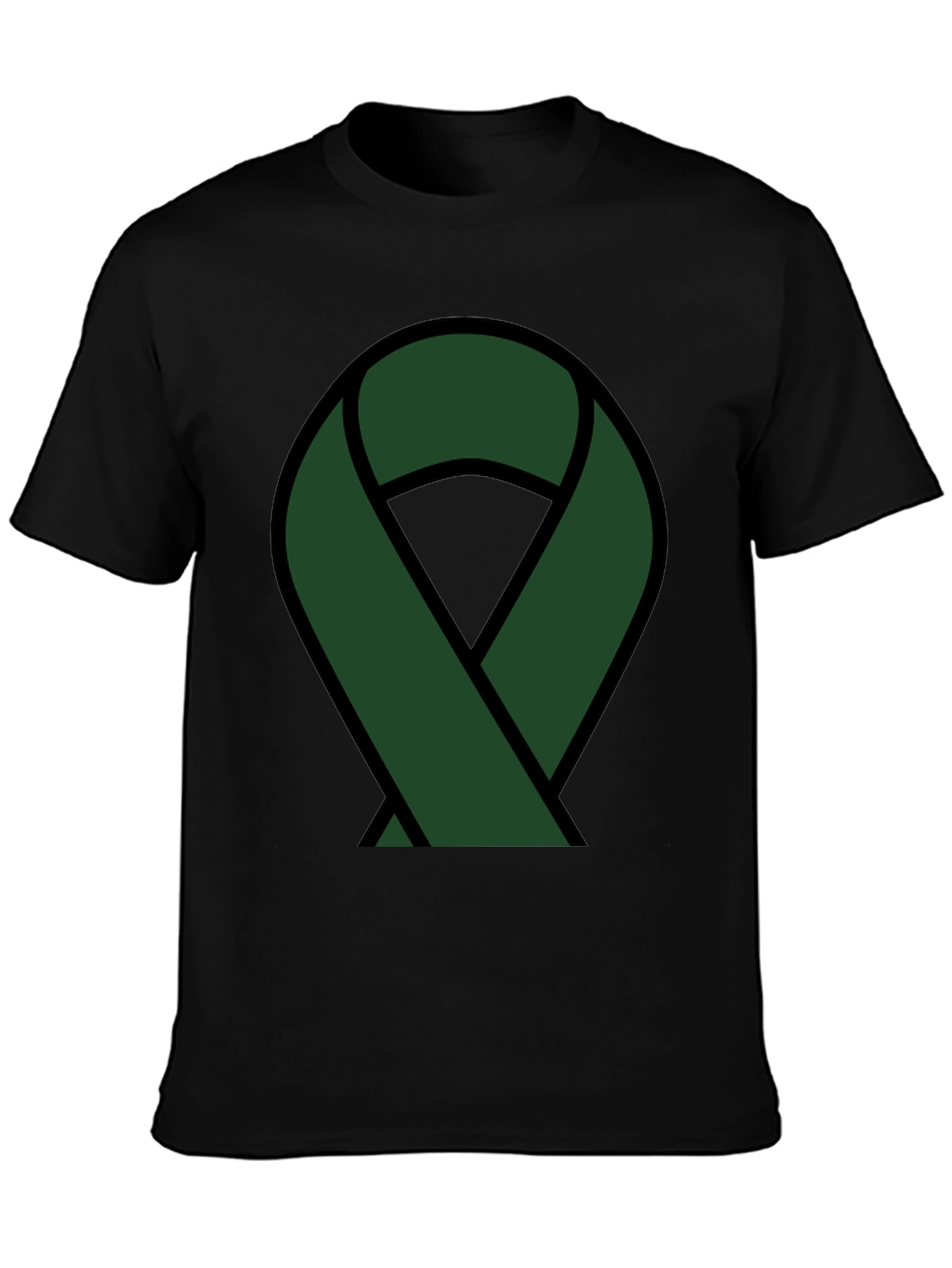 Black Green Ribbon Awareness T-Shirt view 3