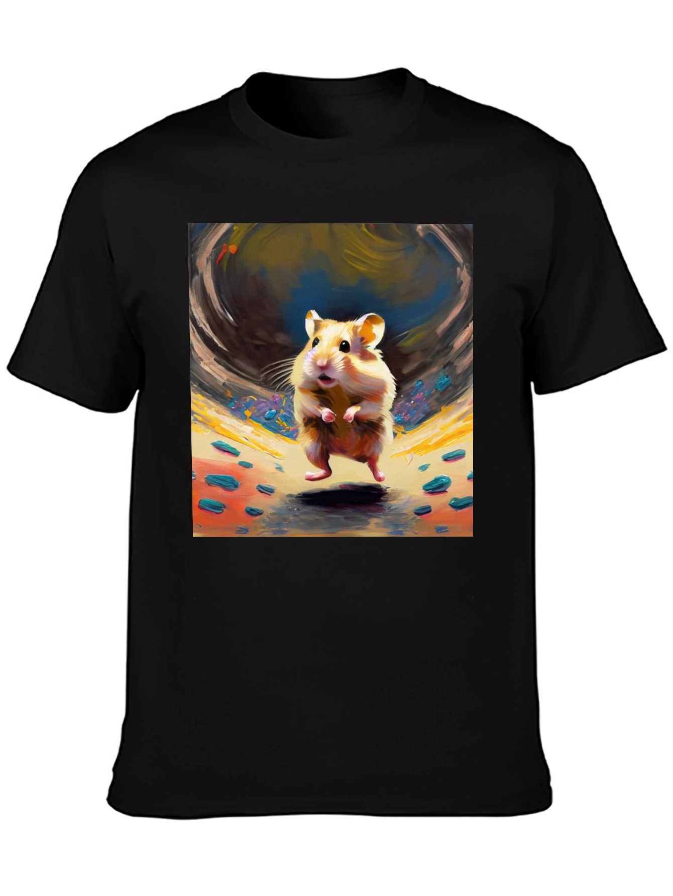 Black Hamster Art Graphic Tee - Stylish Comfort view 3