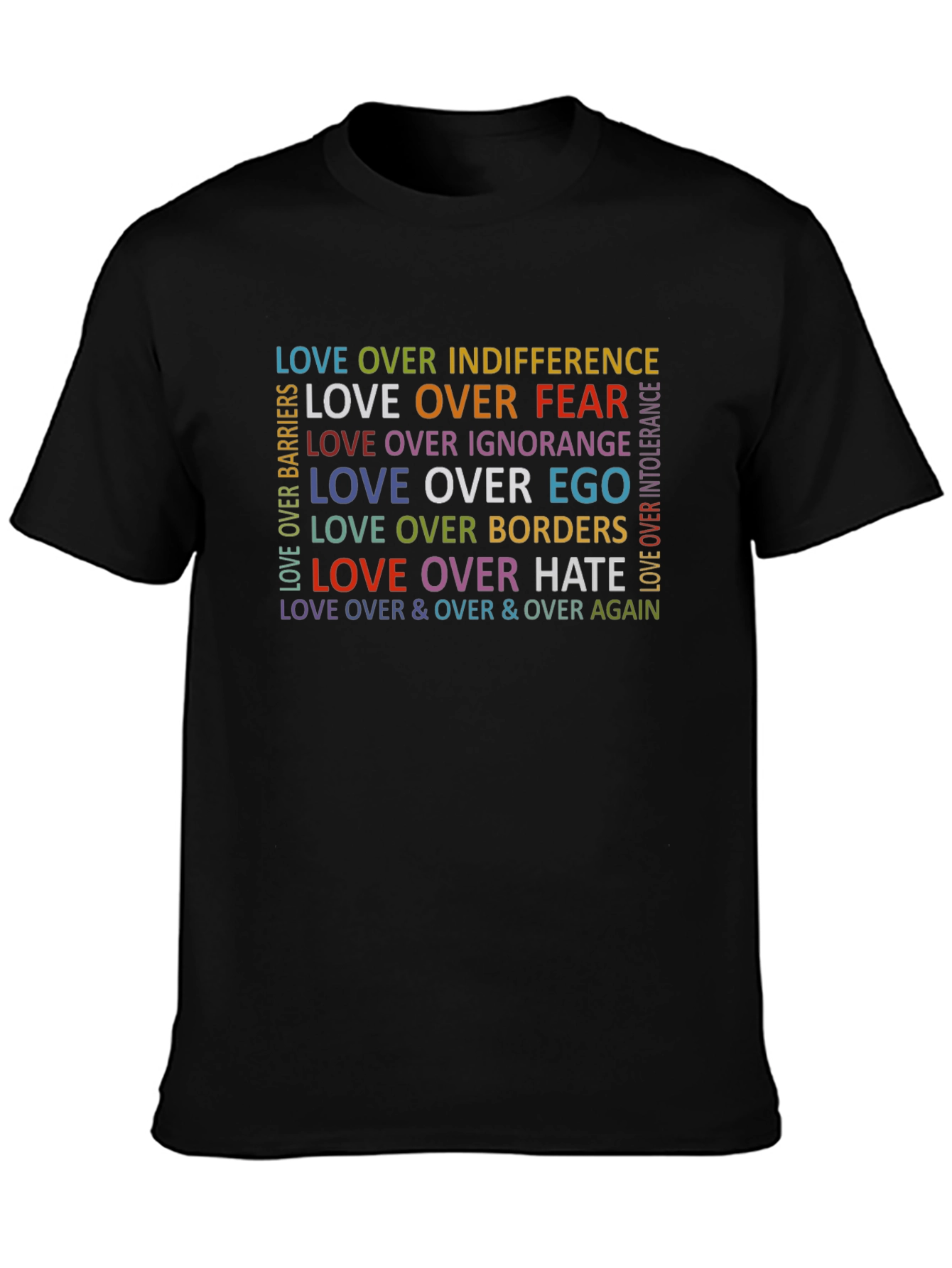 Black Love Over Everything Graphic Print T-Shirt view 3