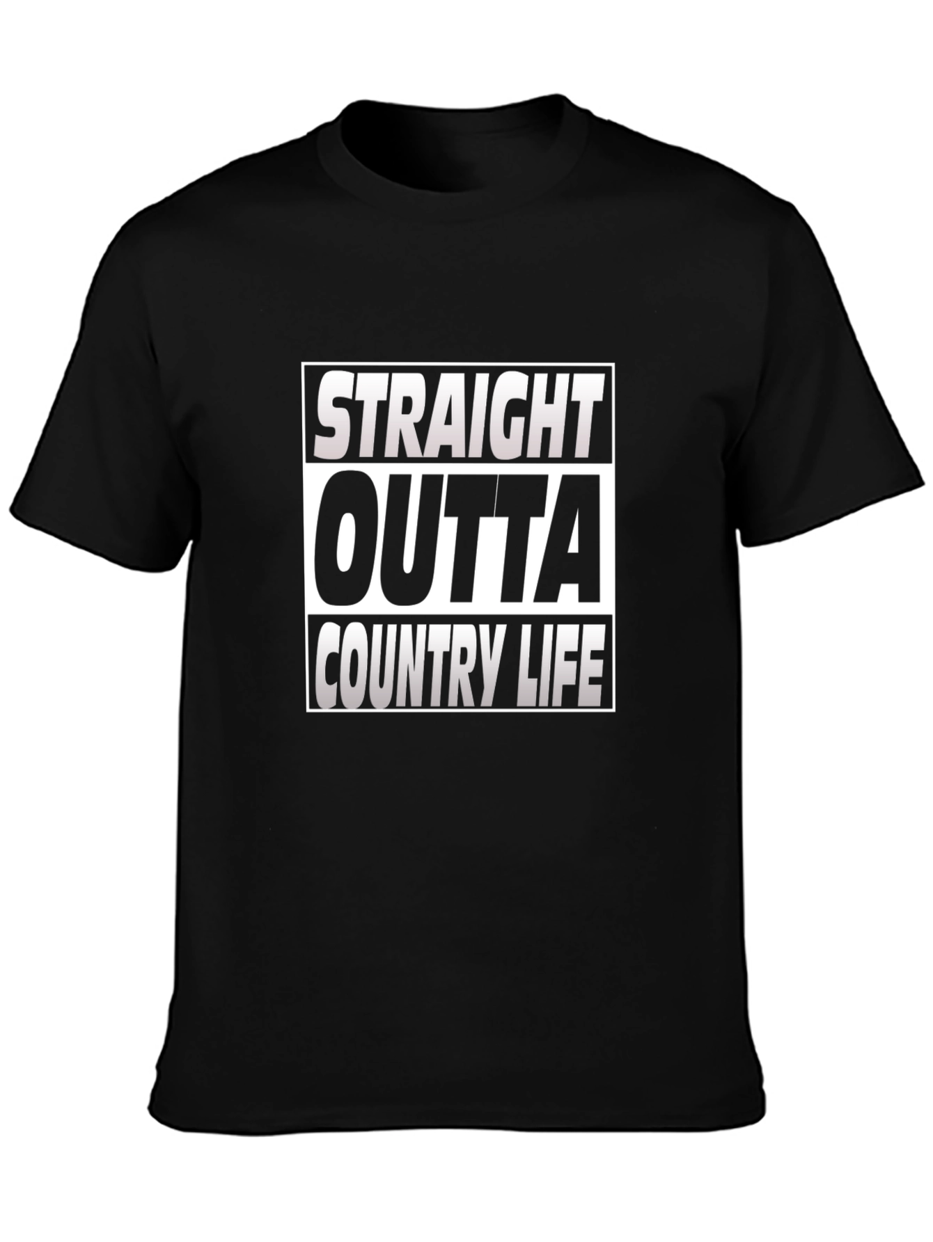 Black Straight Outta Country Life Graphic T-Shirt view 3