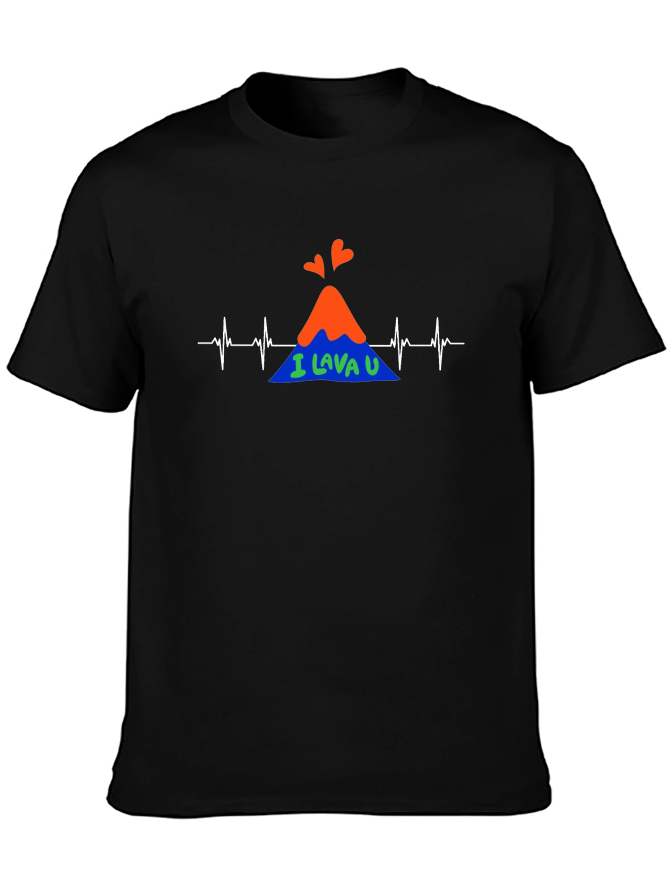 Black I Lava You Heartbeat Graphic Tee view 3