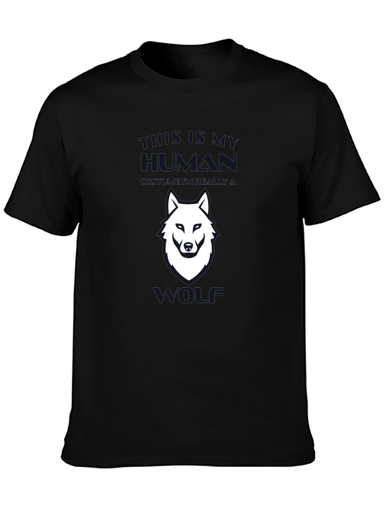 Black This is My Human Wolf Graphic Tee - Black view 3