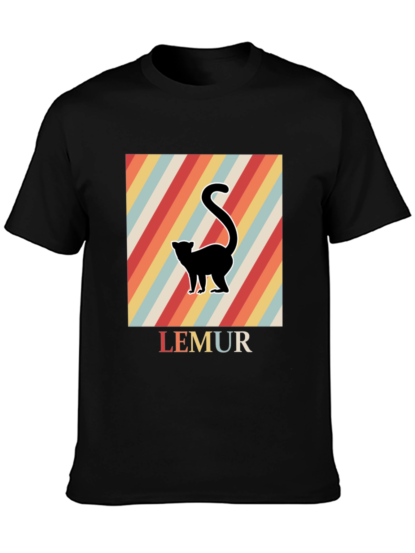 Black Retro Lemur Graphic Tee view 3