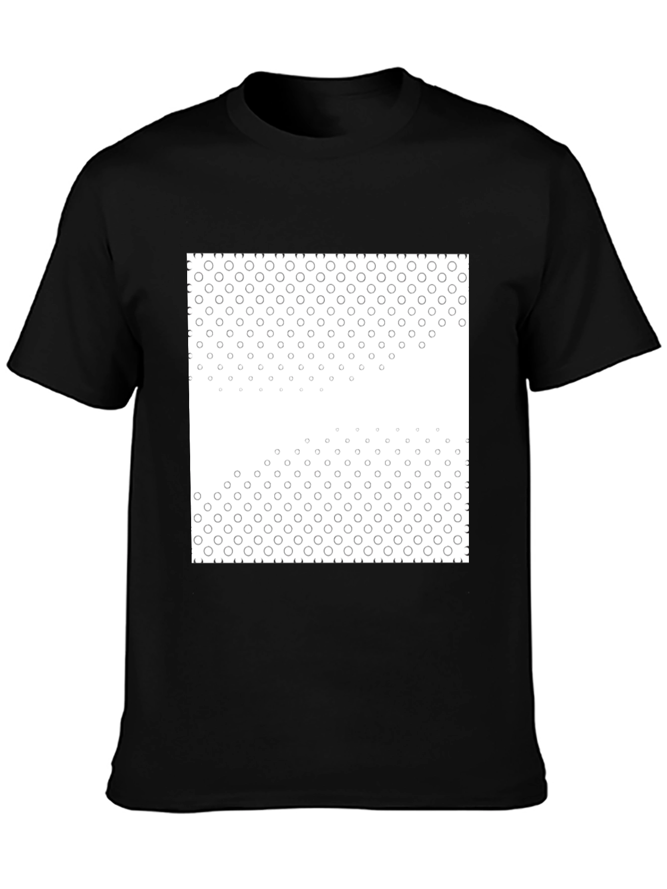 Black Black Tee with Geometric Circle Pattern view 3