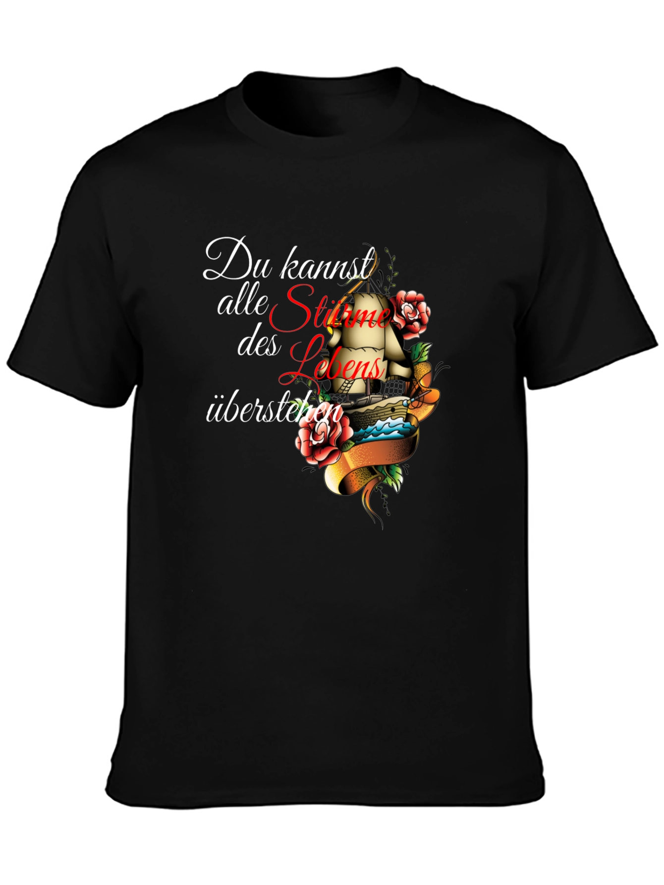 Black Du Kannst Alle Stürme Graphic T-Shirt view 3
