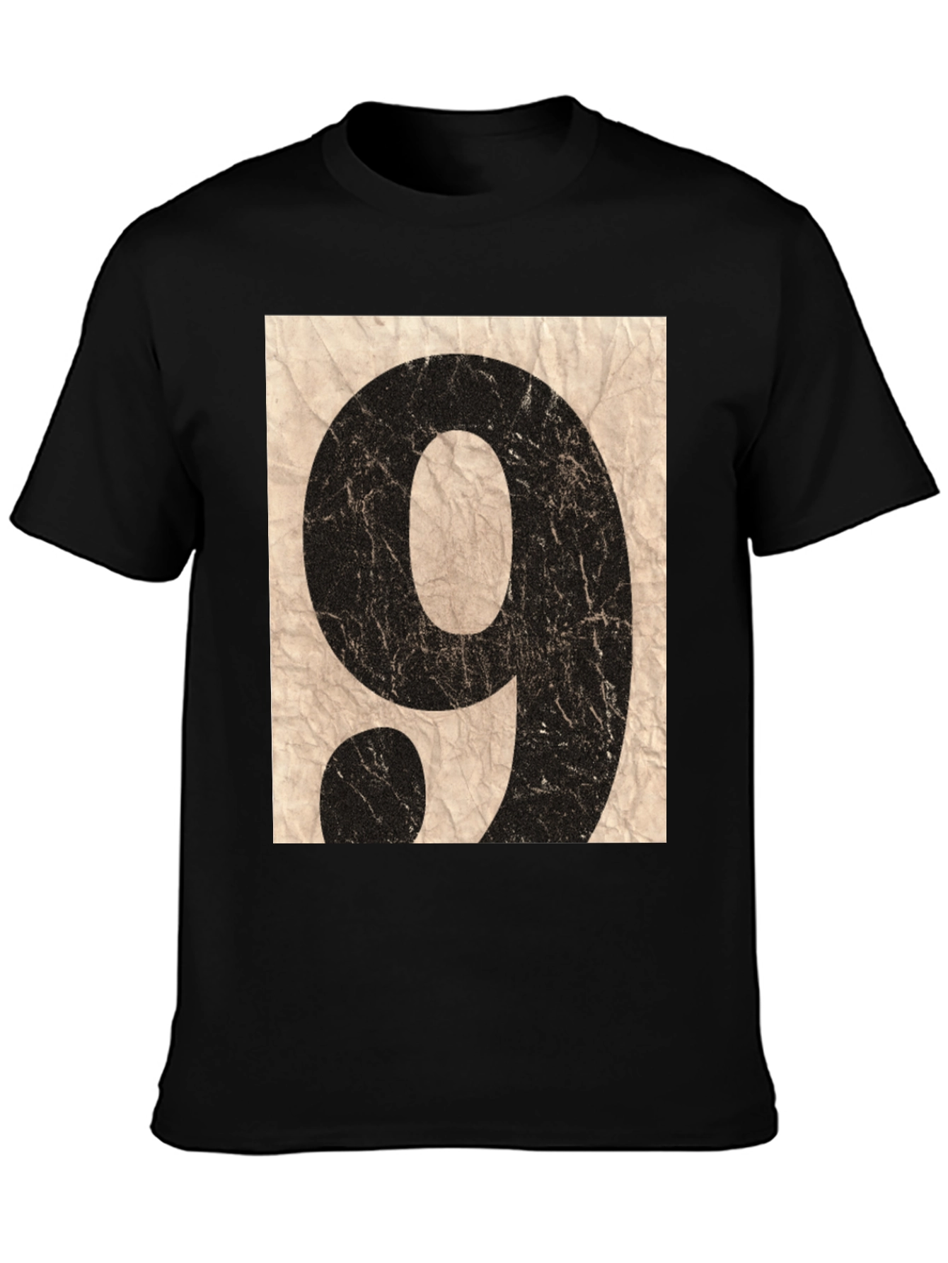 Black Vintage Number 9 Graphic T-Shirt view 3