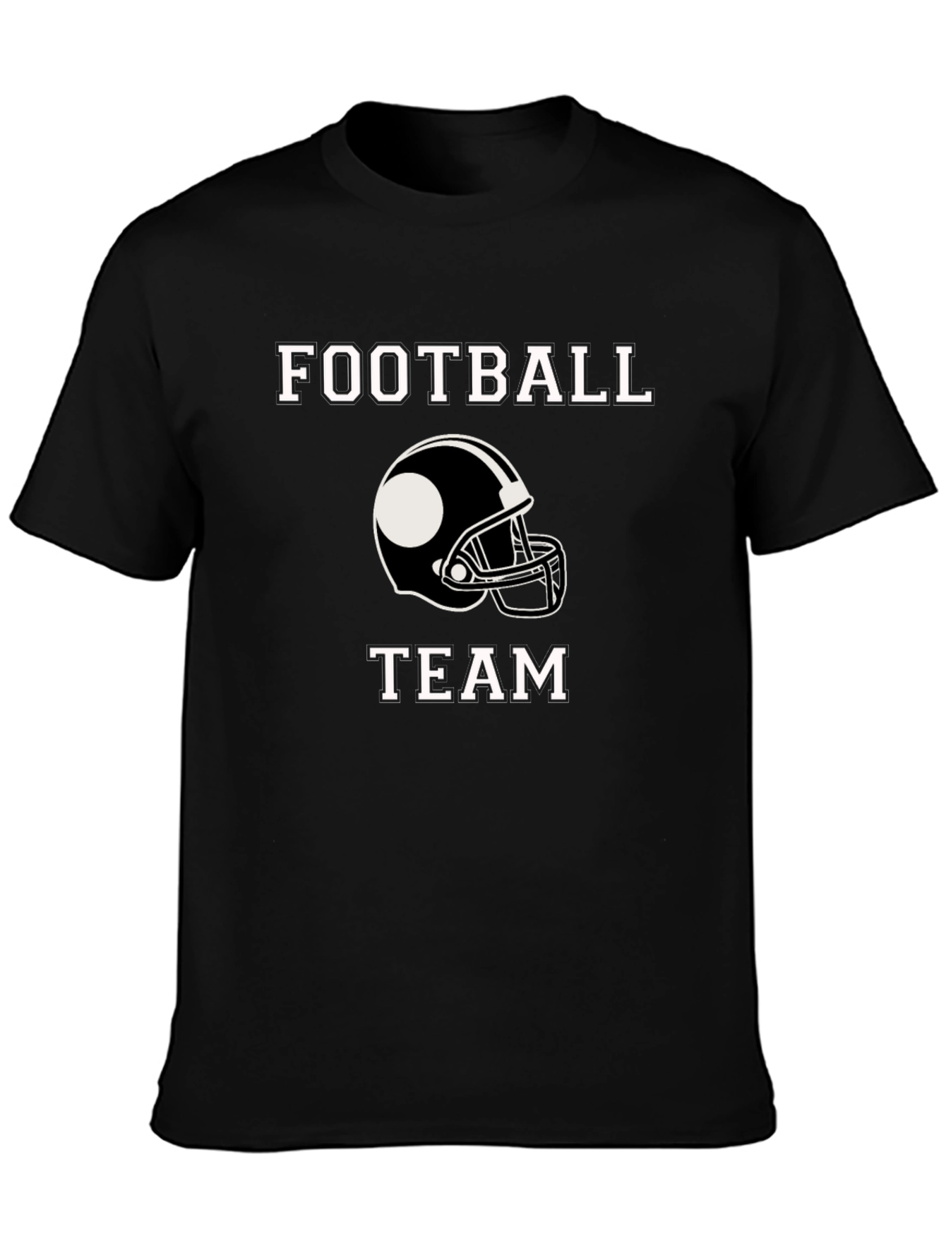 Black Football Team Graphic Tee - Black Cotton T-Shirt view 3