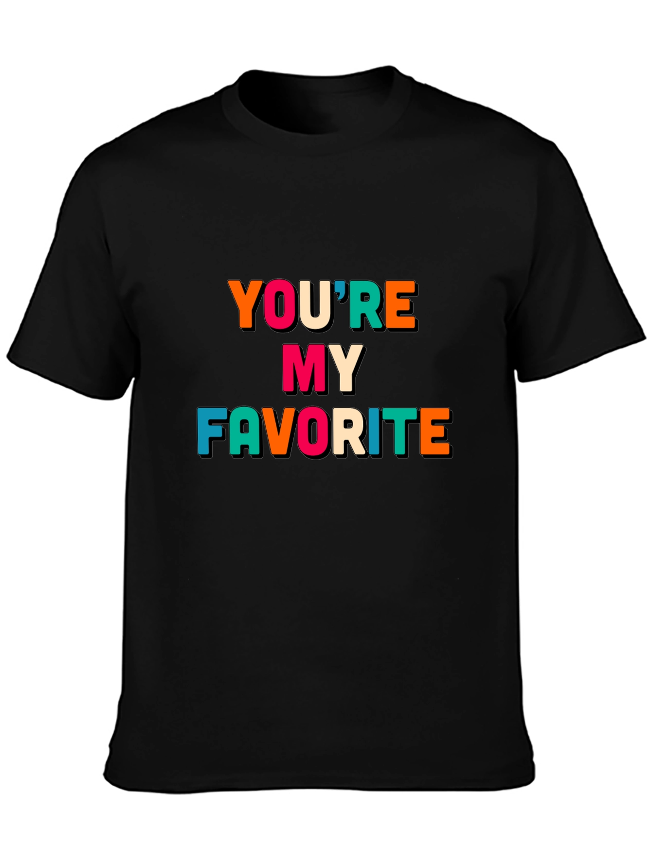 Black You're My Favorite Graphic Tee - Soft Cotton Blend view 3