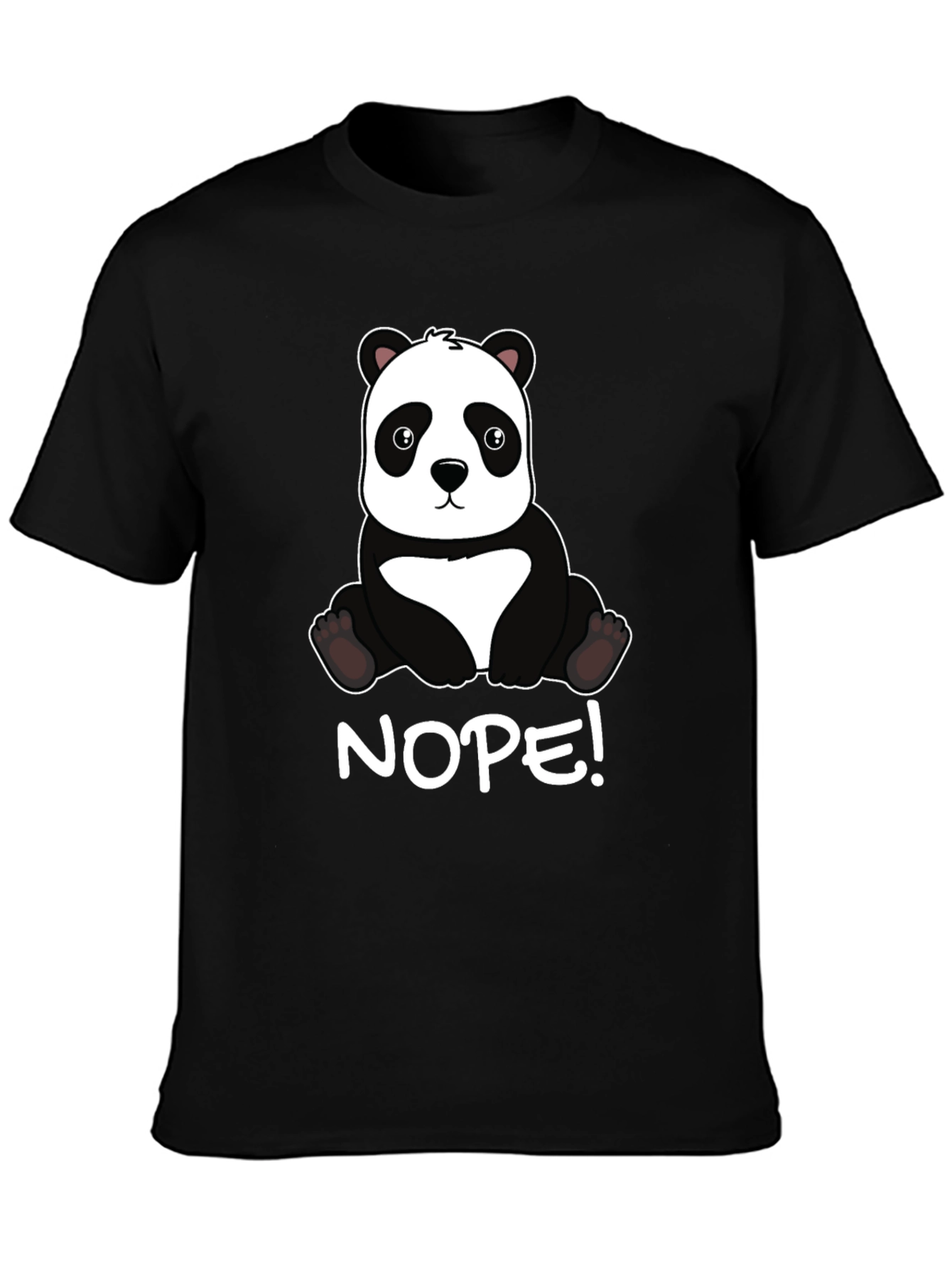 Black Nope Panda Graphic Tee - Comfy Casual T-Shirt view 3
