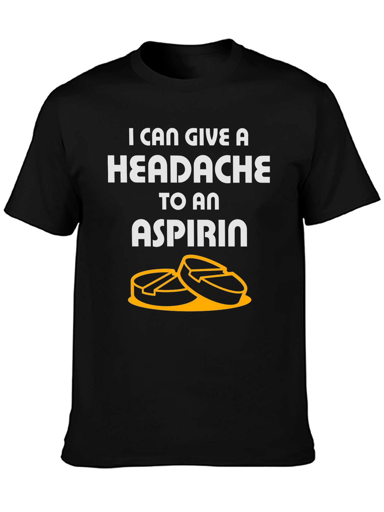 Black Headache to Aspirin Graphic T-Shirt view 3