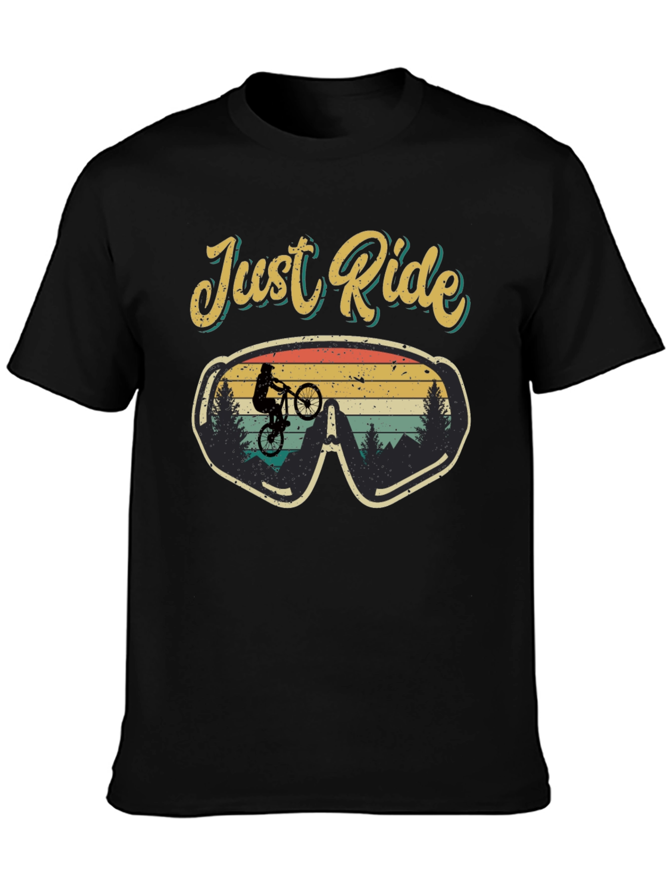 Black Just Ride Black T-Shirt - Mountain Biking view 3