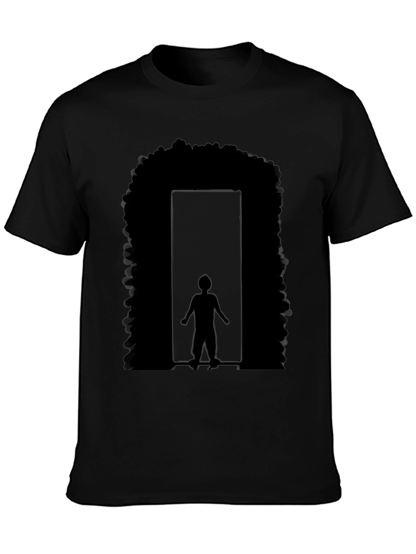 Black Afro Doorway Graphic T-Shirt - Black view 3