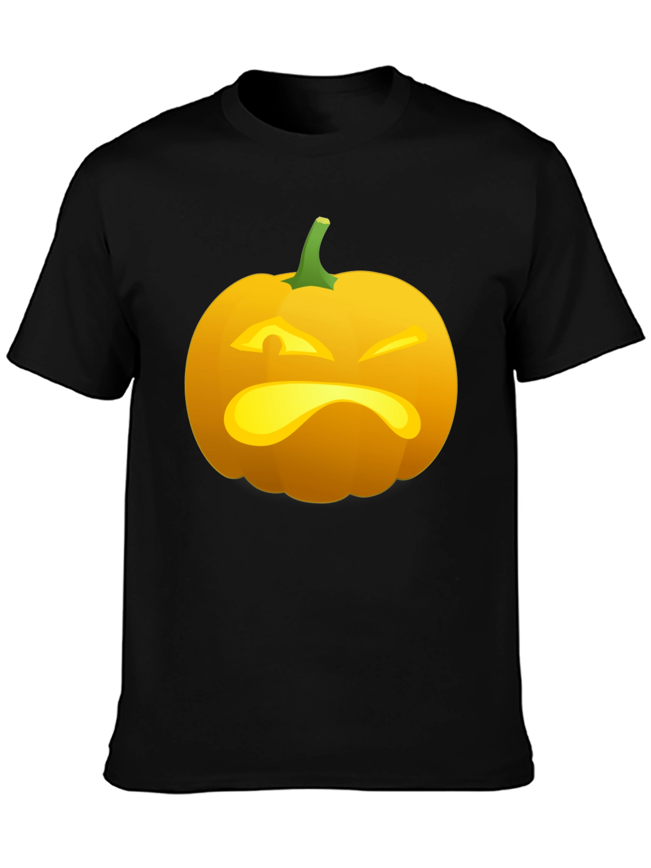 Black Funny Pumpkin Face Halloween T-Shirt view 3