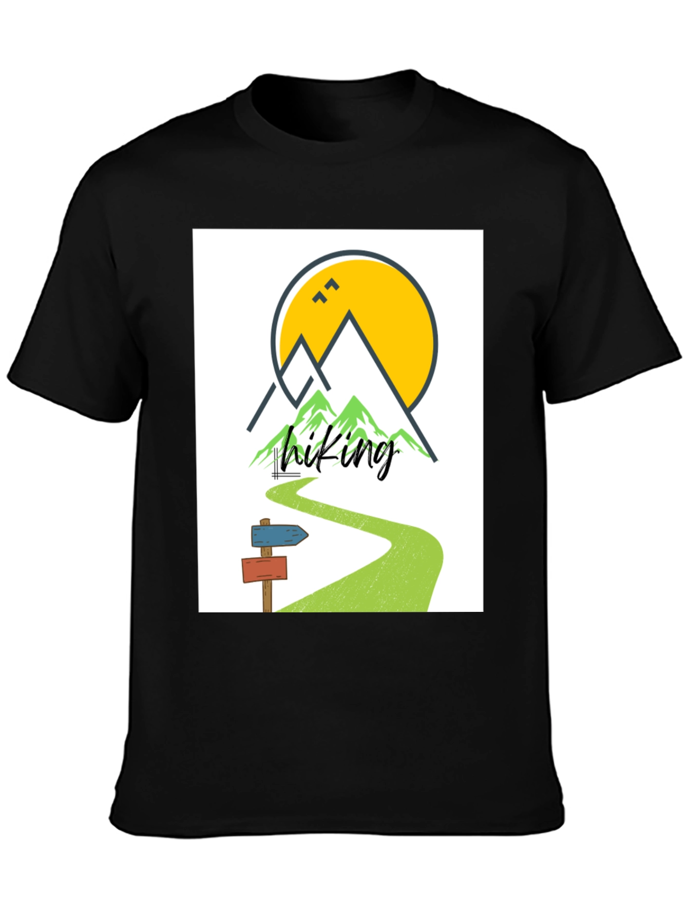Black Hiking Adventure T-Shirt - Nature Explorer Tee view 3