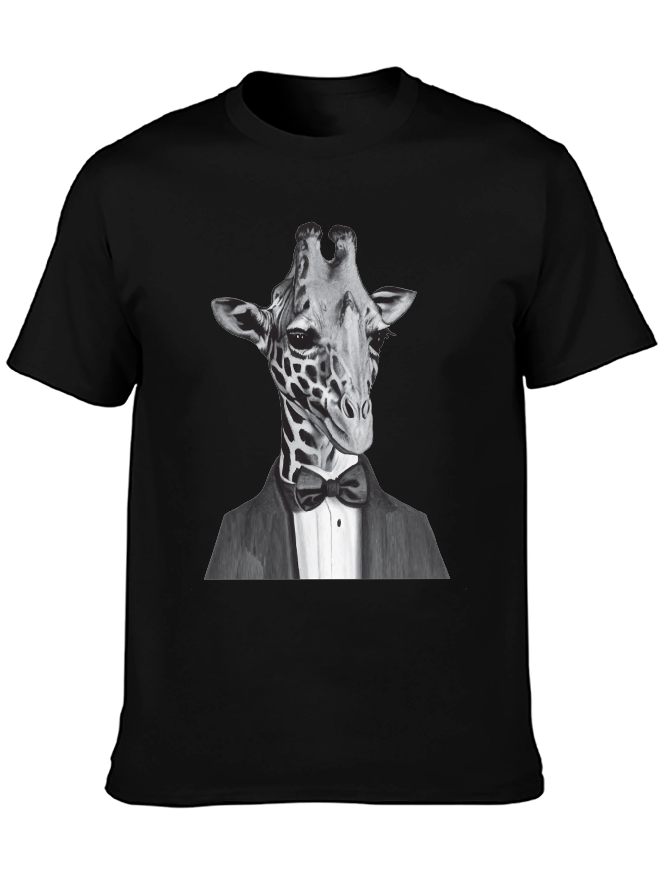 Black Giraffe Tuxedo T-Shirt - Animal Lover Tee view 3