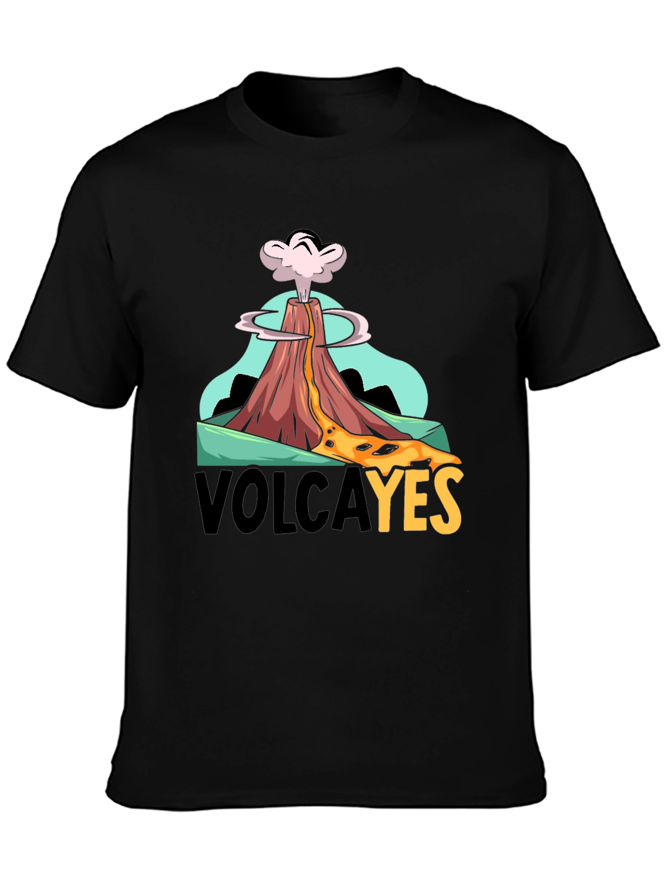 Black VolcaYES T-Shirt - Volcano Graphic Tee view 3
