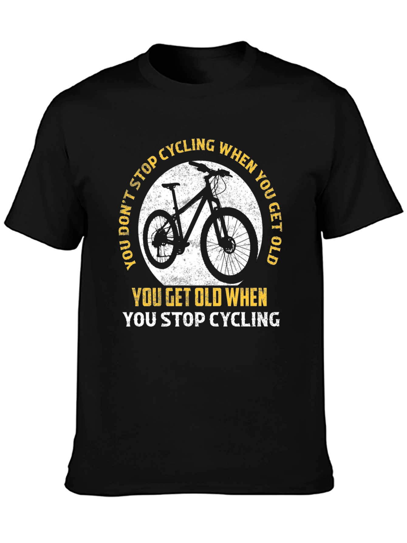 Black Cycling T-Shirt: Don't Stop Cycling! view 3