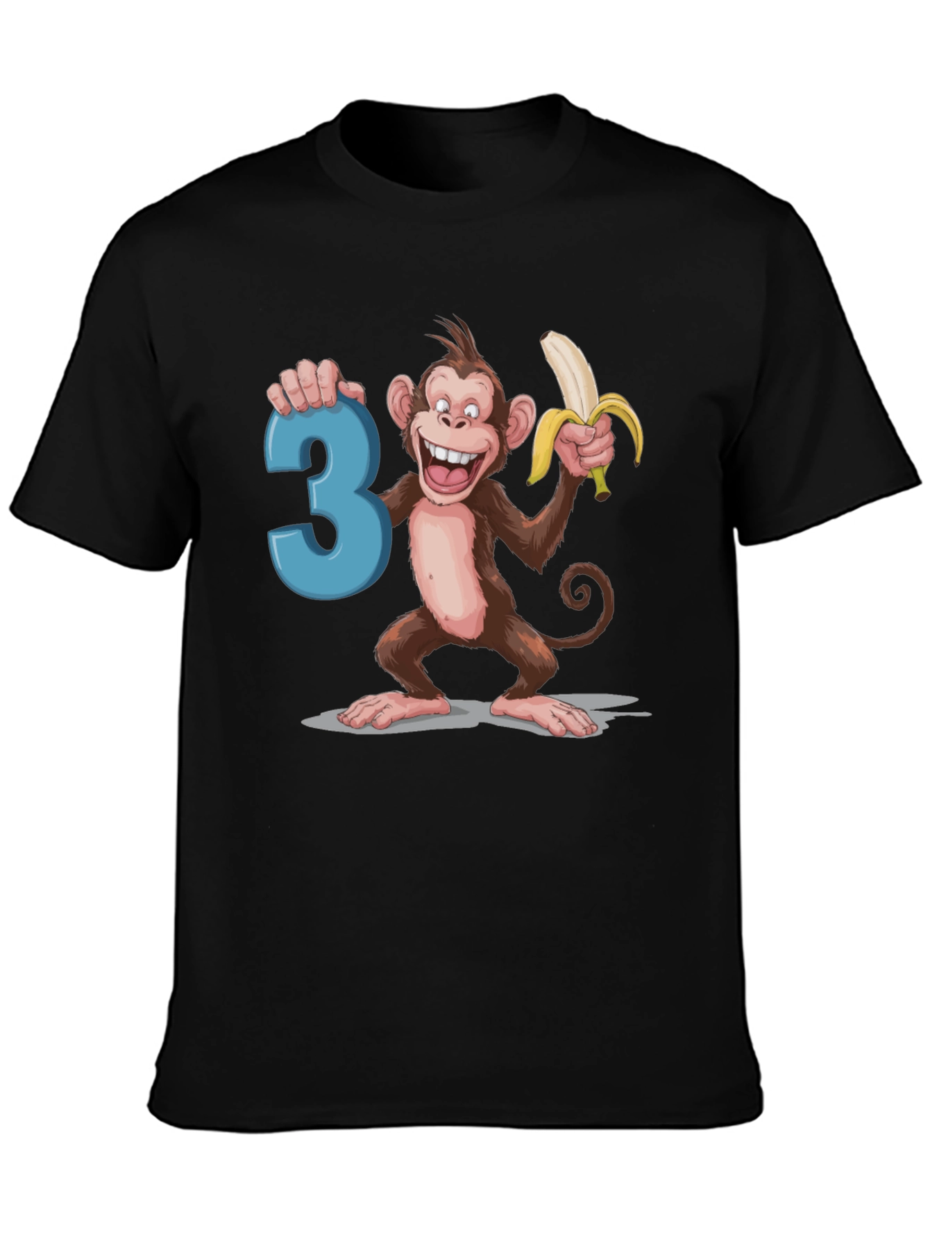 Black Monkey 3rd Birthday T-Shirt view 3