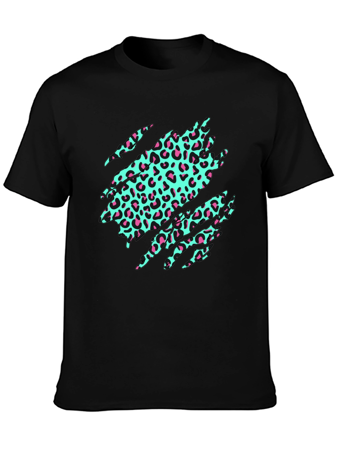 Black Leopard Print Graphic Tee - Funky & Stylish view 3