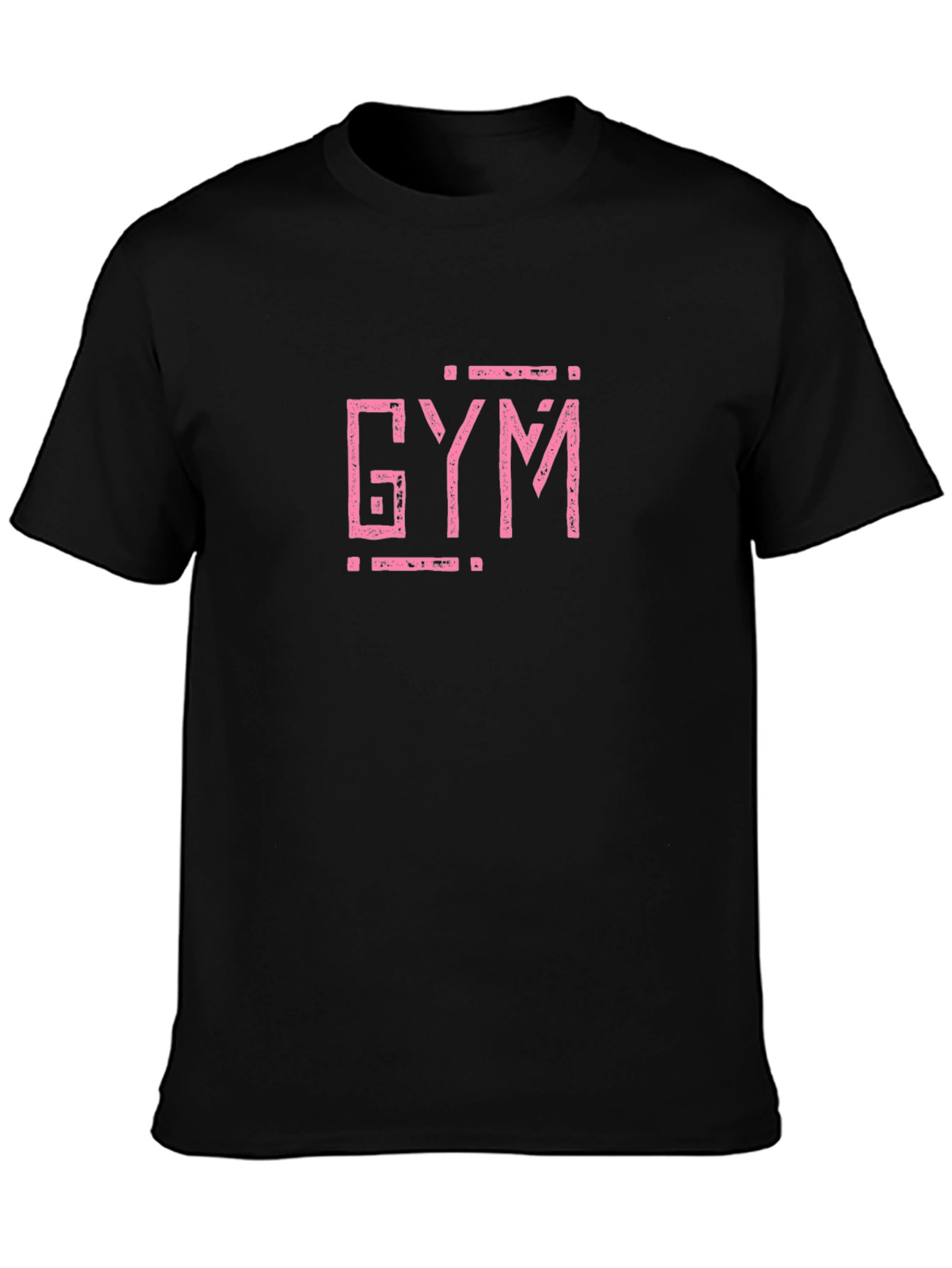 Black Gym Graphic T-Shirt - Black Cotton Blend view 3