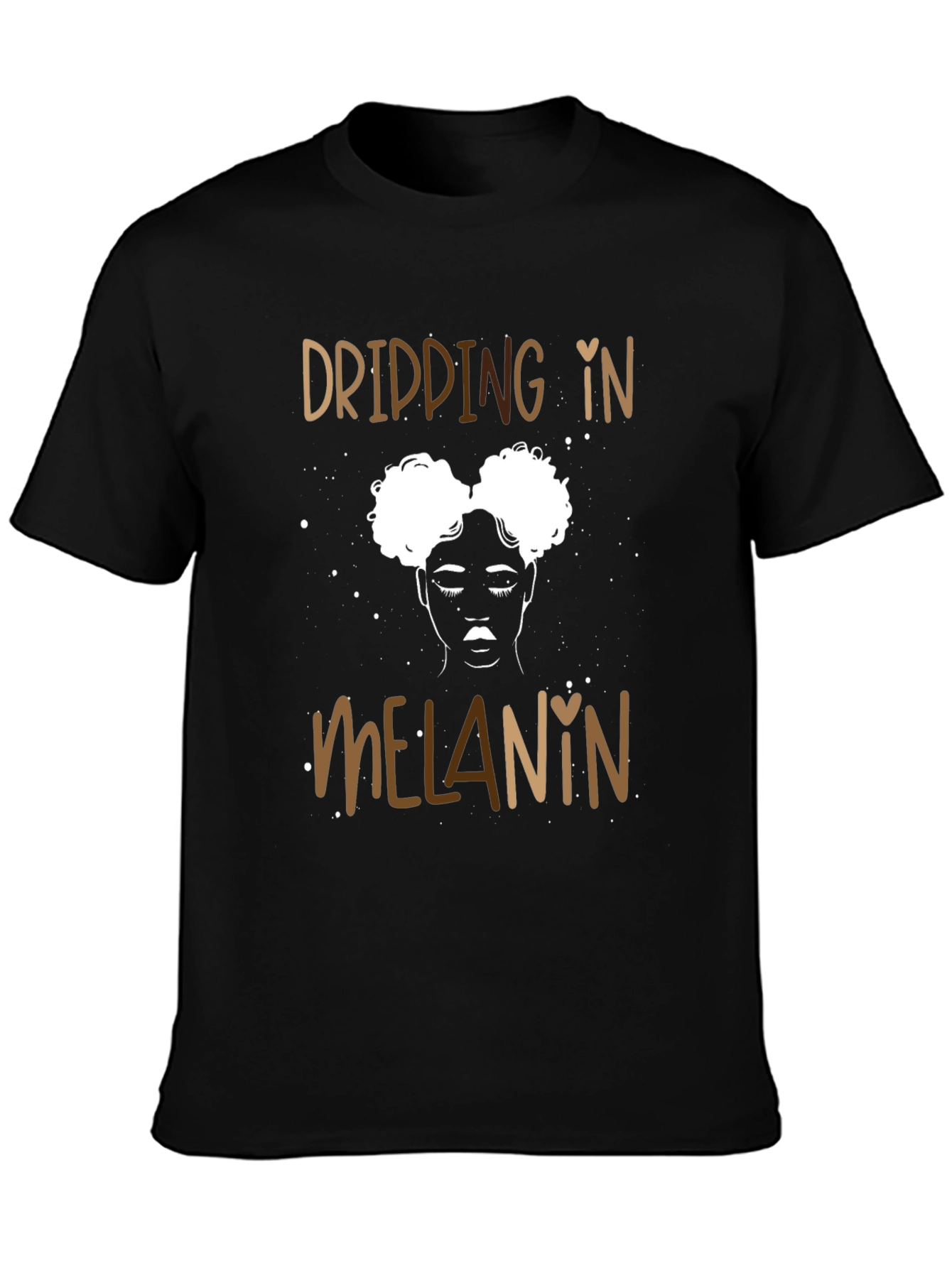 Black Dripping in Melanin Black Graphic Tee view 3
