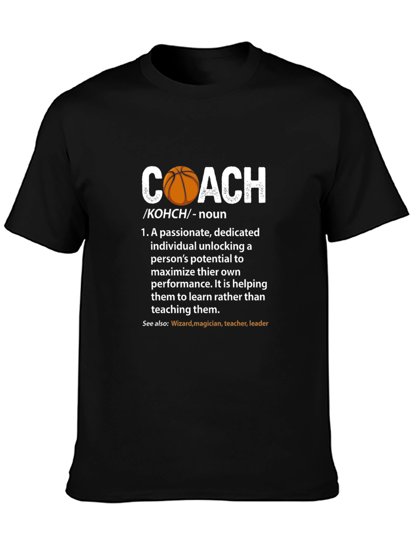 Black Coach Definition T-Shirt view 3