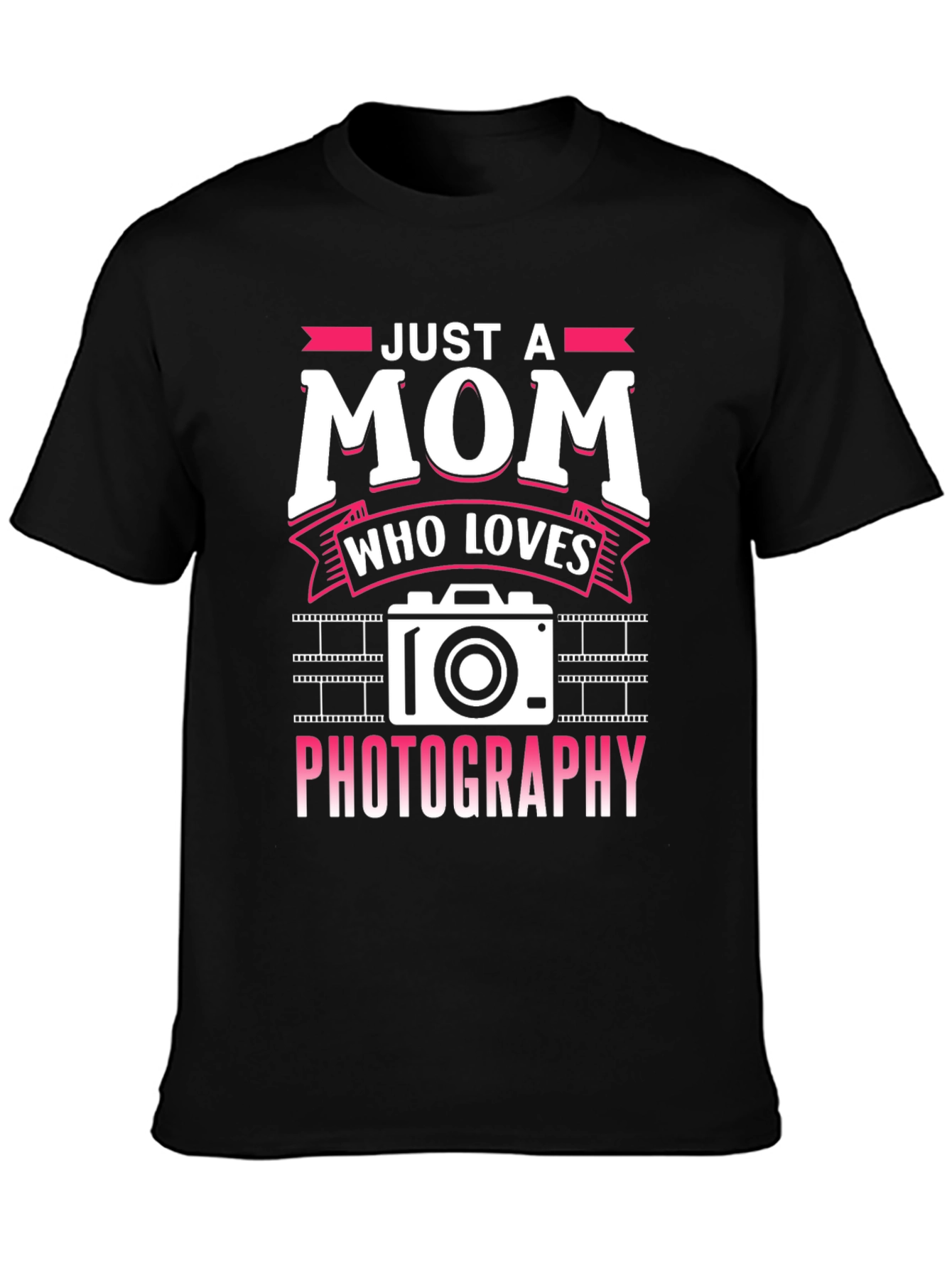 Black Just a Mom Who Loves Photography T-Shirt view 3