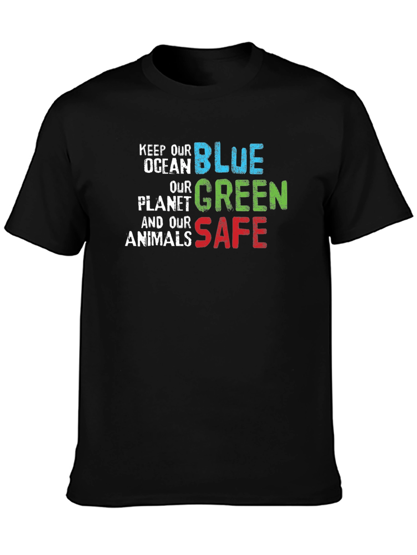 Black Keep Our Planet Safe T-Shirt view 3