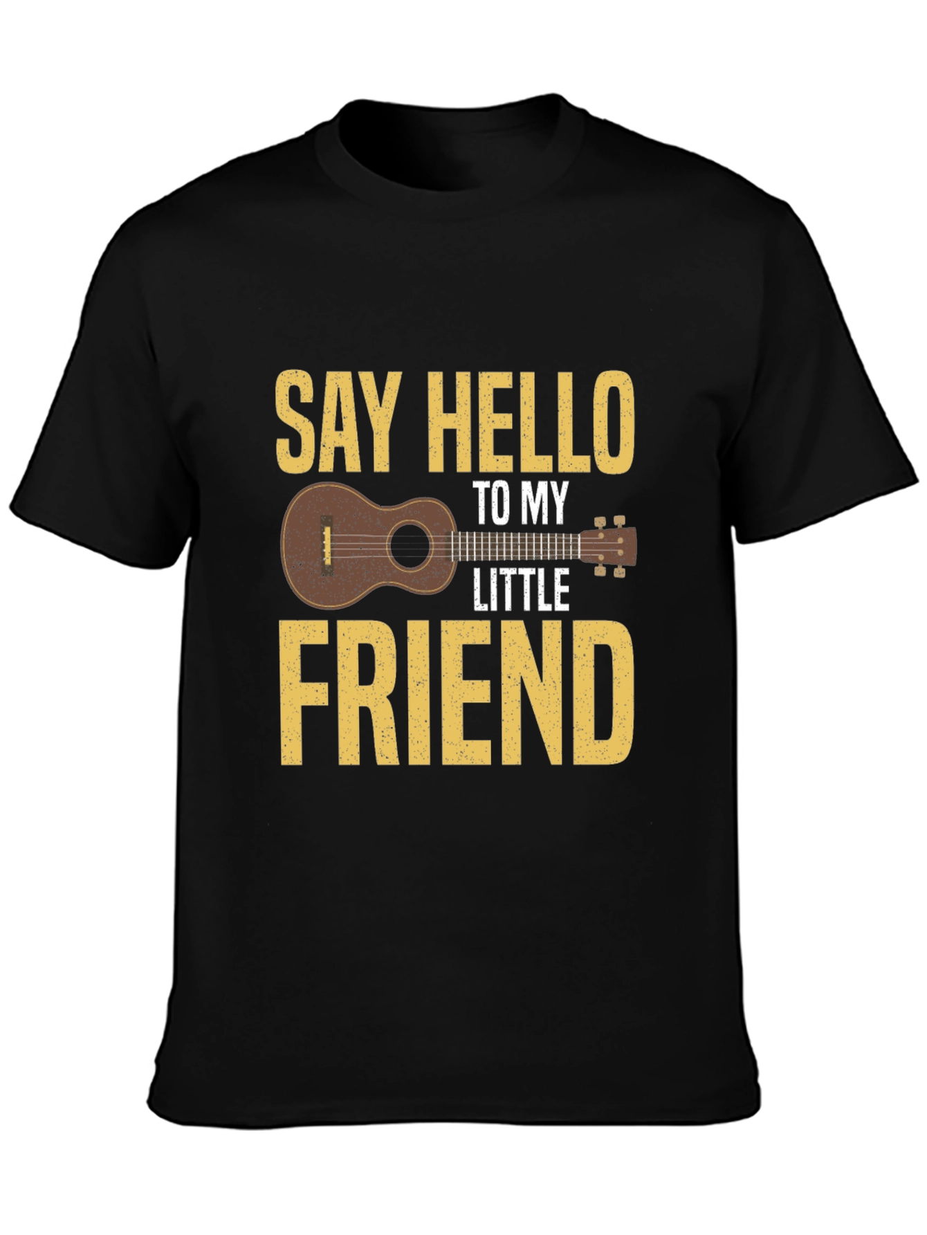 Black Say Hello To My Little Friend Ukulele T-Shirt view 3