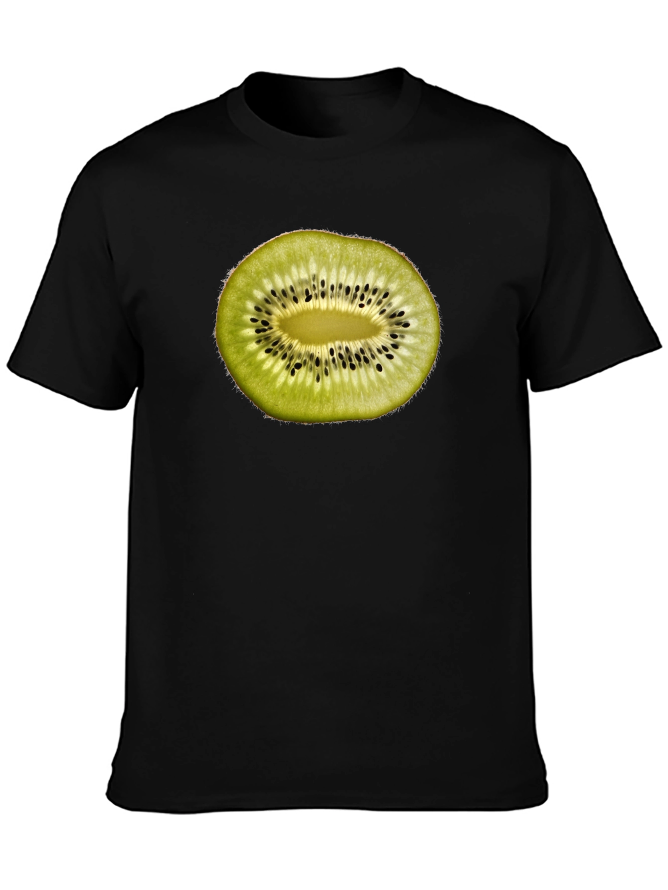 Black Kiwi Fruit Slice Graphic T-Shirt - Black view 3