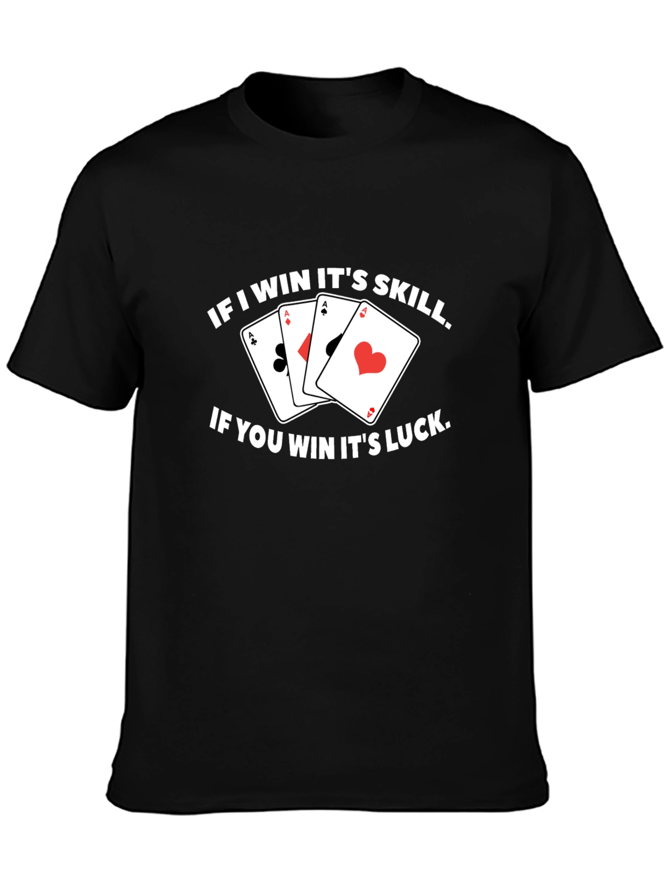 Black Funny Poker T-Shirt - If I Win It's Skill! view 3