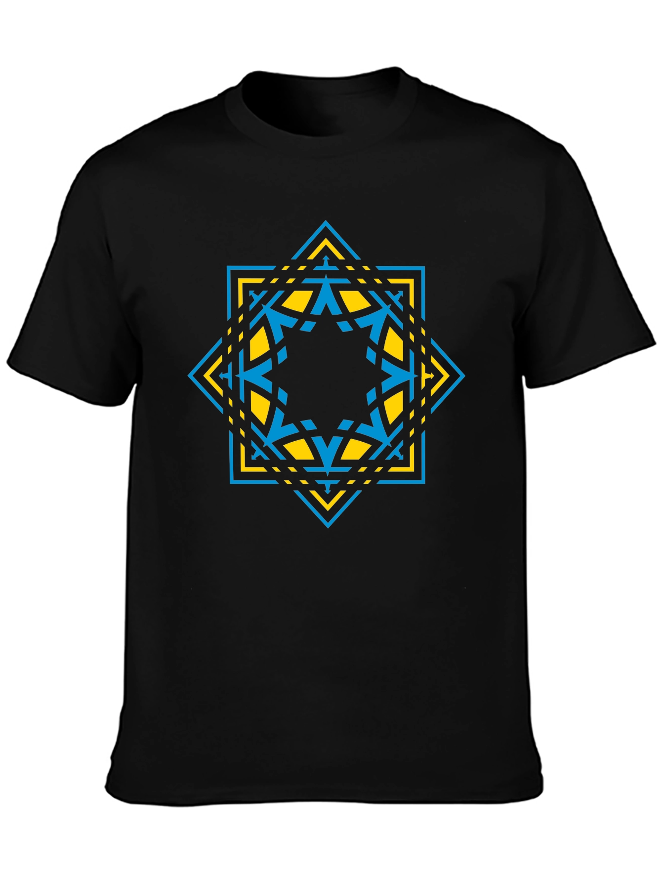 Black Geometric Star Graphic Tee - Modern Design view 3