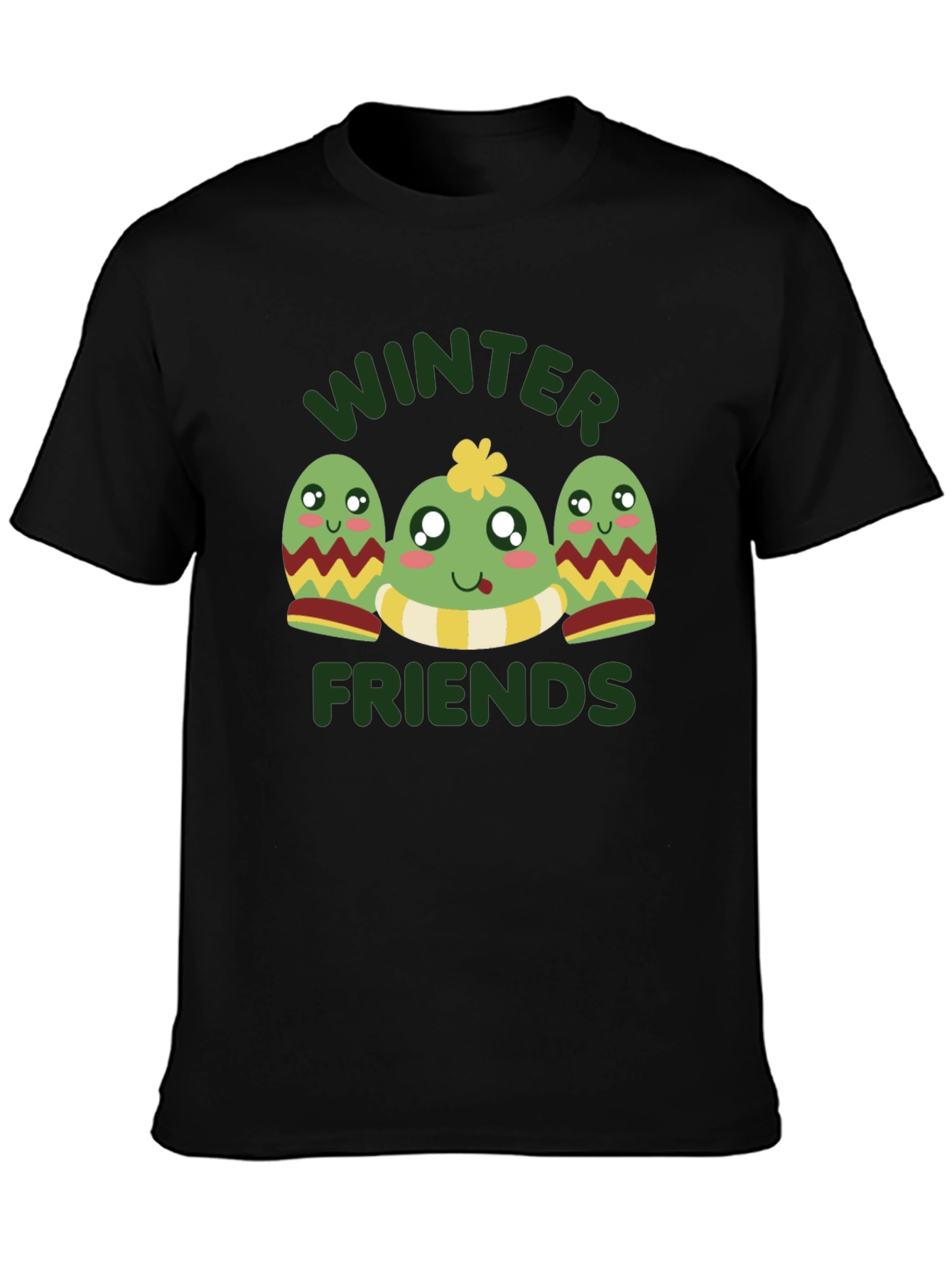 Black Winter Friends Graphic Tee - Black view 3