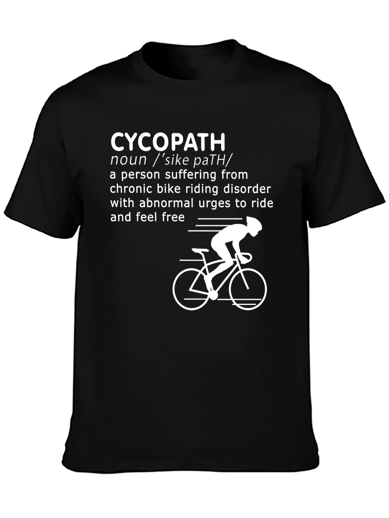 Black CycoPath Cycling T-Shirt - Funny Biker Tee view 3