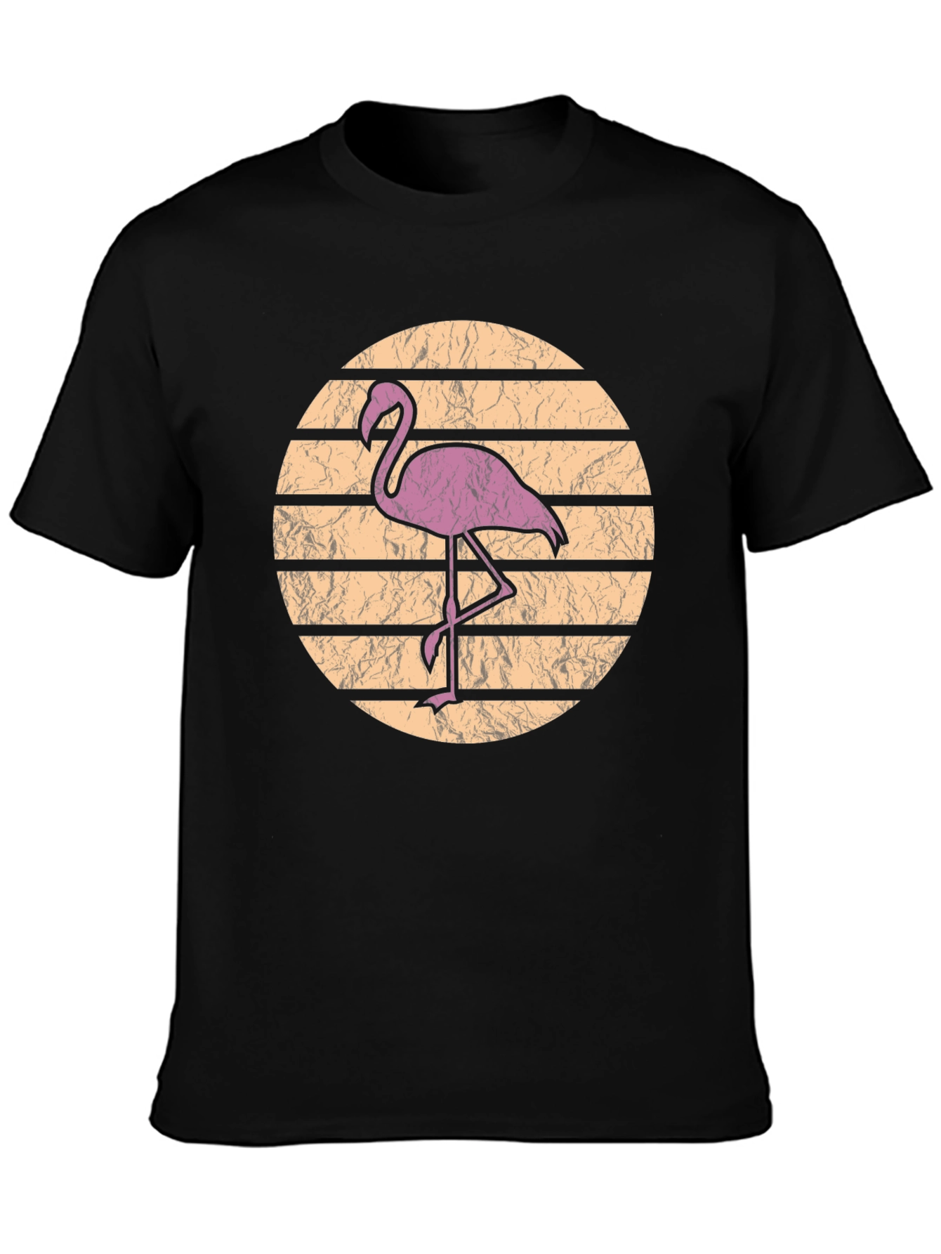 Black Retro Flamingo Graphic Tee view 3