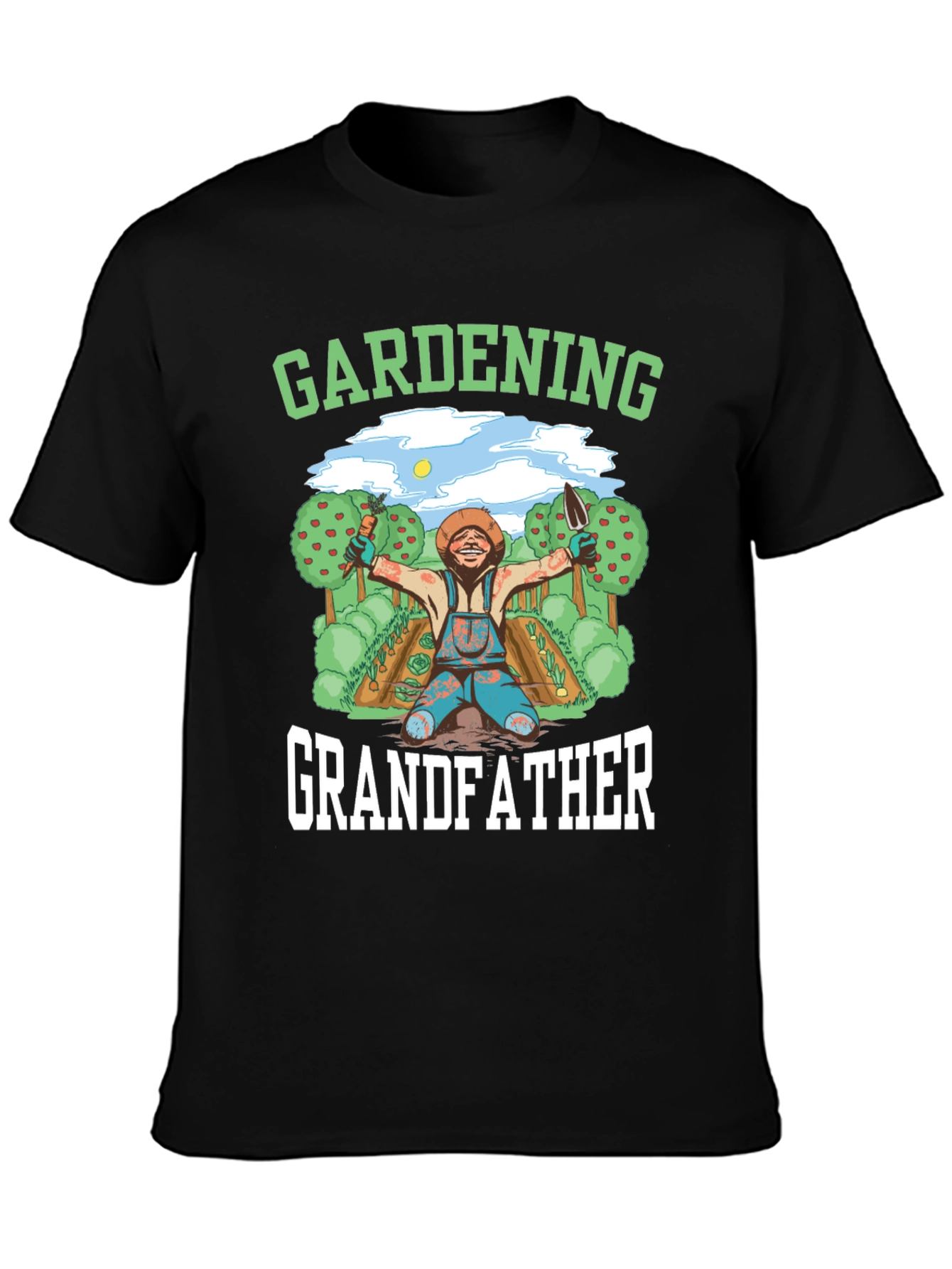 Black Gardening Grandfather T-Shirt view 3