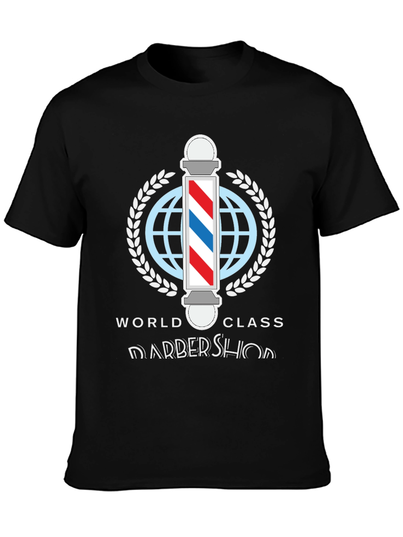 Black World Class Barbershop T-Shirt - Stylish Barber Apparel view 3