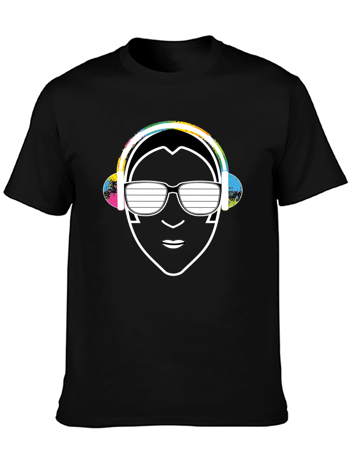 Black Cool DJ Graphic Tee - Black Cotton Blend view 3