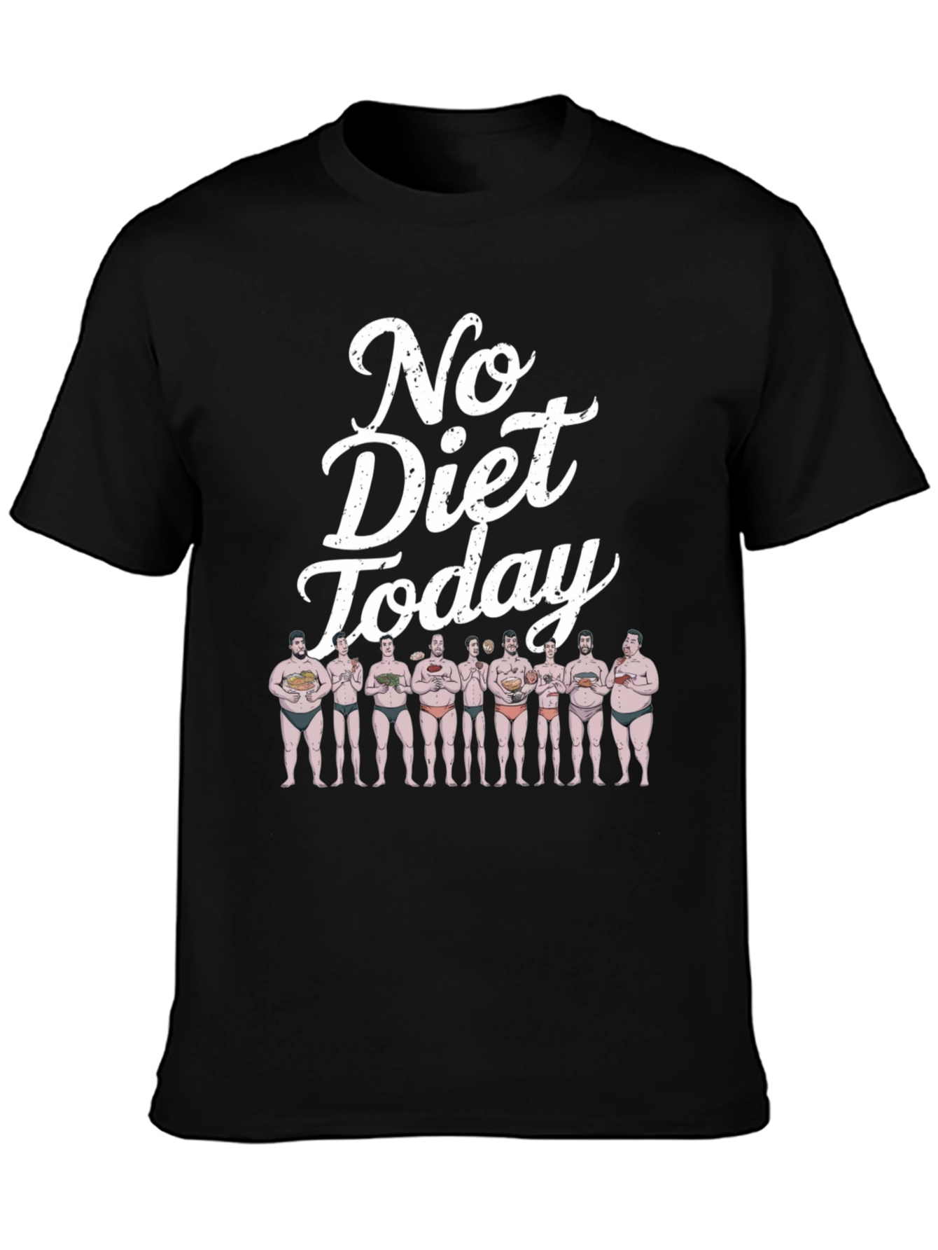 Black No Diet Today Graphic T-Shirt, Funny Tee view 3