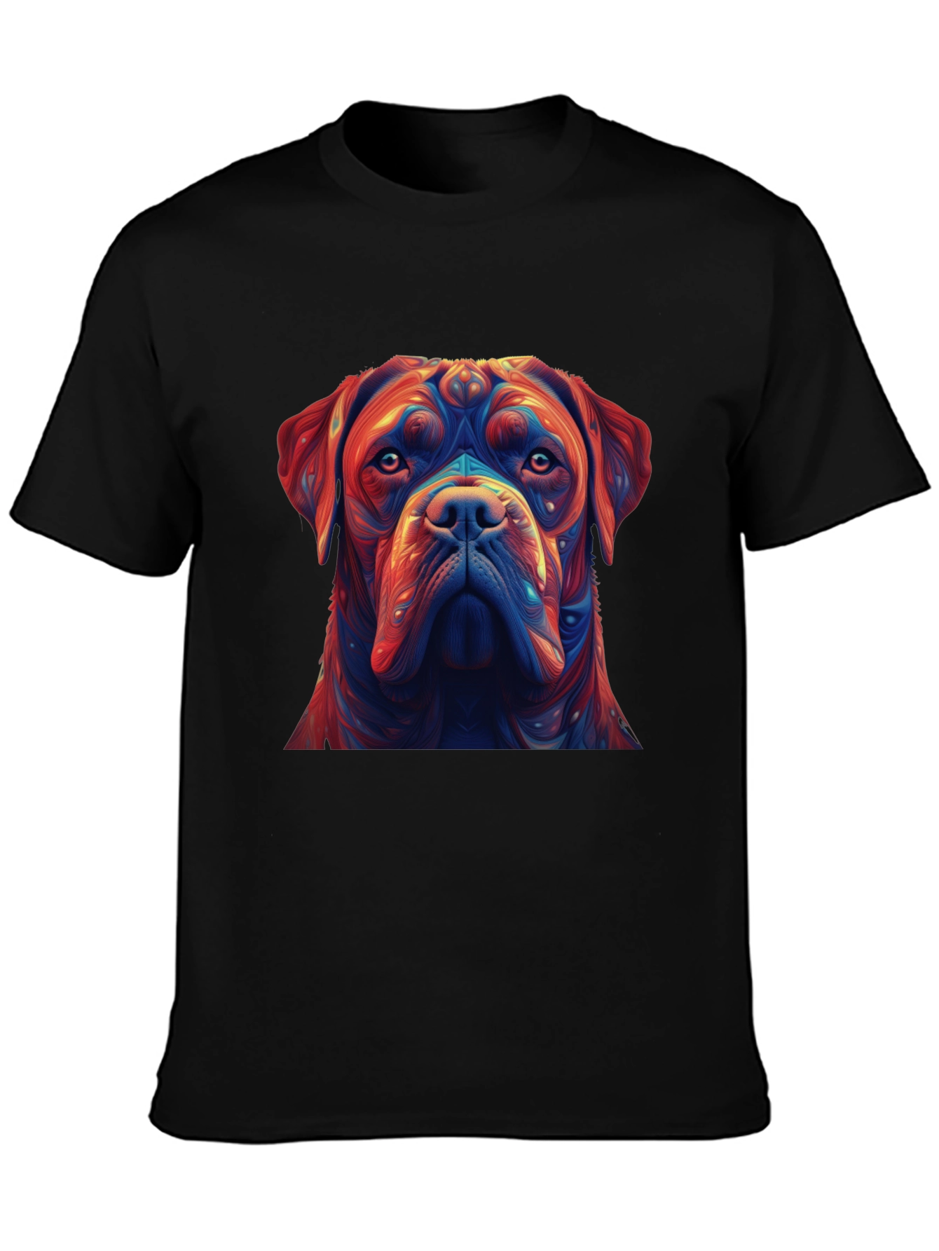 Black Dog Portrait Graphic Tee - Unique Artistic Design view 3